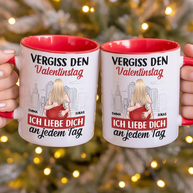 Personalisierte Tasse Mit Akzent – Personalisierte Hochzeitsgeschenke zum Jahrestag für Ehemann und Ehefrau, Ihn und Sie – Ich Liebe Dich An Jedem Tag