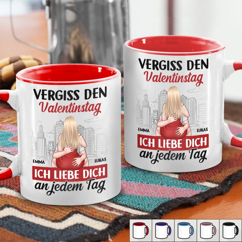Personalisierte Tasse Mit Akzent – Personalisierte Hochzeitsgeschenke zum Jahrestag für Ehemann und Ehefrau, Ihn und Sie – Ich Liebe Dich An Jedem Tag