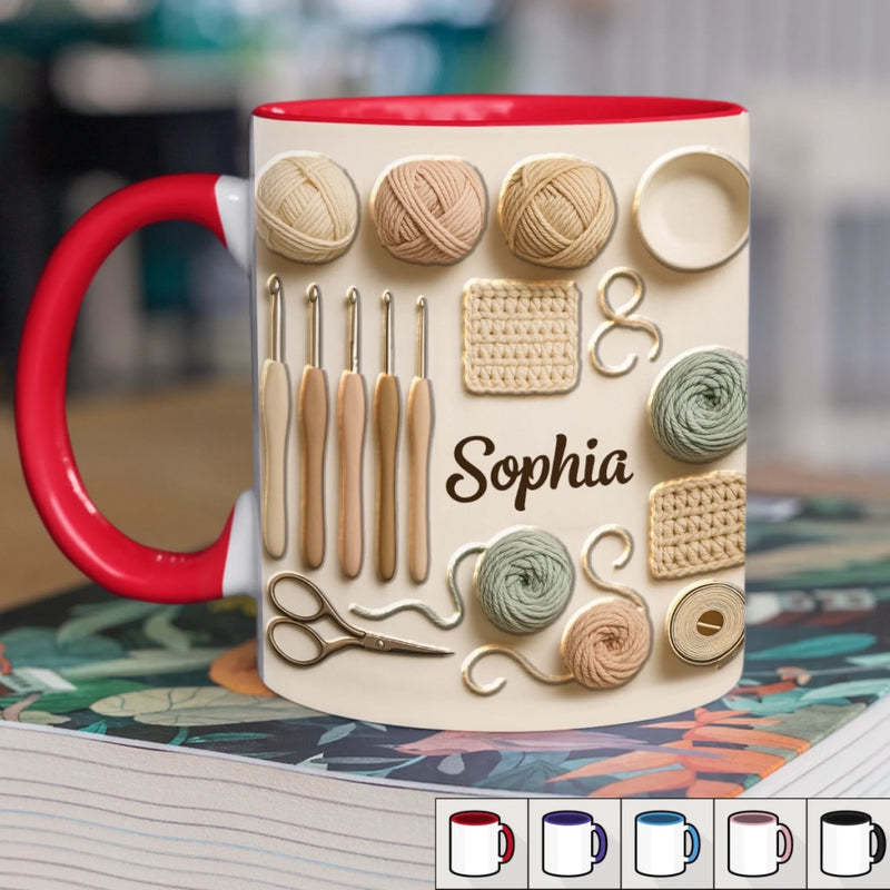 Personalisierte Tasse Mit Akzent – Personalisierte Geburtstagsgeschenke Für Beste Freundinnen, Schwestern, Familie Und Dich Selbst – Häkeln ist meine Therapie