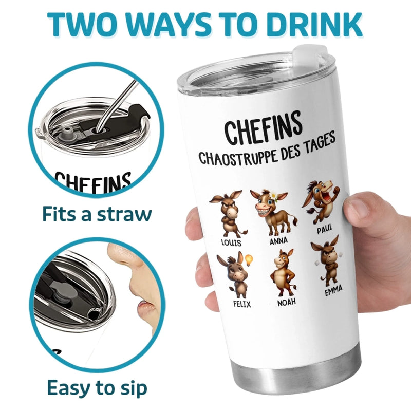 Personalisiertes Becher – Personalisierte Geburtstagsgeschenke für Kollegen, beste Arbeitsfreunde – Chefs Chaostruppe Des Tages