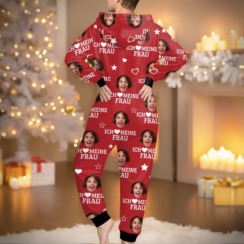 Personalisierter Onesie Für Erwachsene Mit Foto – Personalisierte Geschenke zum Jahrestag, zu Weihnachten oder zur Hochzeit für Ehemann und Ehefrau, für ihn und sie – Der ultimative Liebesbeweis