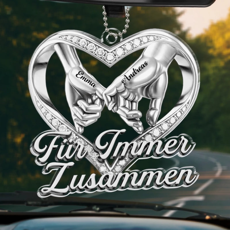 Personalisierte Acryl-Autoanhänger – Personalisierte Jahrestags- und Hochzeitsgeschenke für Ehemann und Ehefrau, ihn und sie – Du machst meine Welt weich