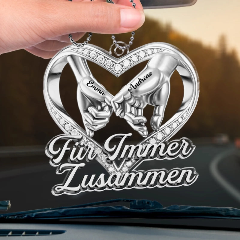 Personalisierte Acryl-Autoanhänger – Personalisierte Jahrestags- und Hochzeitsgeschenke für Ehemann und Ehefrau, ihn und sie – Du machst meine Welt weich