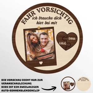 Personalisierte Sonnenblende Clip Fürs Auto mit Foto – Personalisierte Hochzeitsgeschenke zum Jahrestag für Ehemann und Ehefrau, Ihn und Sie – Ich Werde Dich Für Immer Und Ewig Lieben
