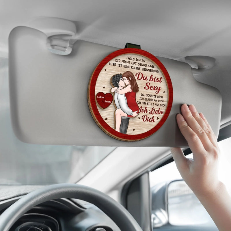 Personalisierte Sonnenblende Clip Fürs Auto – Personalisierte Hochzeitsgeschenke zum Jahrestag für Ehemann und Ehefrau, Ihn und Sie – Ich Liebe Dich