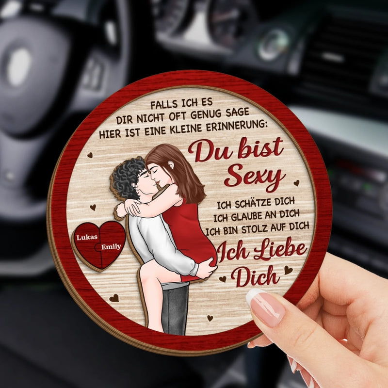 Personalisierte Sonnenblende Clip Fürs Auto – Personalisierte Hochzeitsgeschenke zum Jahrestag für Ehemann und Ehefrau, Ihn und Sie – Ich Liebe Dich