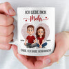 Benutzerdefinierte Tasse – Personalisierte Hochzeitsgeschenke zum Jahrestag für Ehemann und Ehefrau, Ihn und Sie – Ich Liebe Dich Mehr