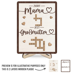 Personalisierte Zweilagige Holzplakette Im Scrabble-stil – Individuelle Geburtstagsgeschenke Für Mama Und Oma – Mit Liebe Für Dich Gefertigt