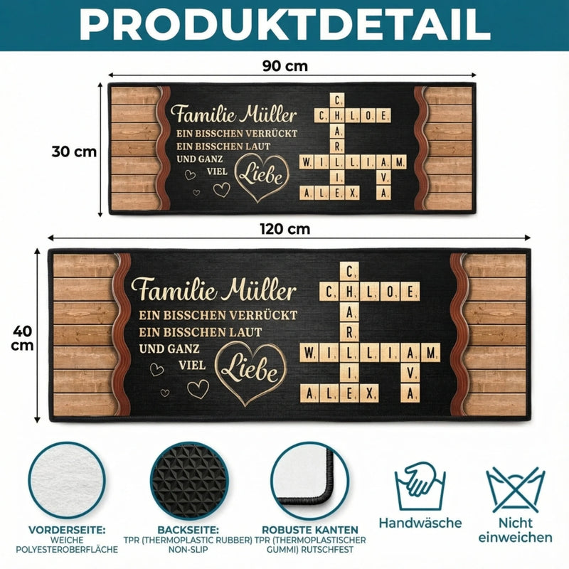 Individuell Gestalteter Läuferteppich – Personalisierte Weihnachts- Und Geburtstagsgeschenke Für Mama, Papa, Bruder, Schwester, Kinder – Unsere Liebe zum Ausdruck bringen