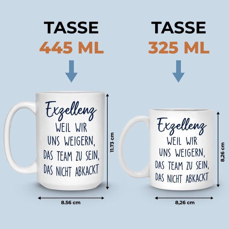 Benutzerdefinierte Tasse – Personalisierte Geburtstagsgeschenke für Kollegen, beste Arbeitsfreunde – Exzellenz Weil Wir Uns Weigern
