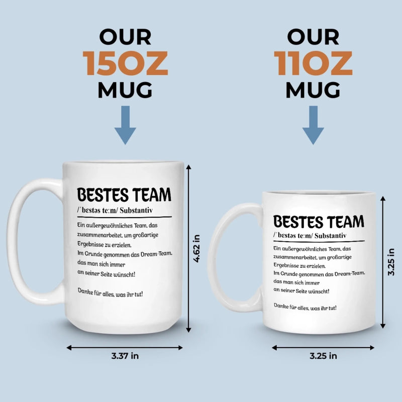 Benutzerdefinierte Tasse – Personalisierte Geburtstagsgeschenke für Kollegen, beste Arbeitsfreunde – Danke Für Alles, Was Ihr Tut