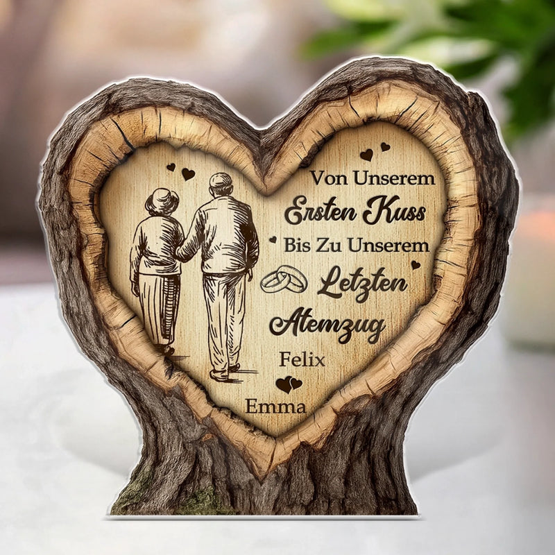 Personalisierte Acrylplakette – Jubiläums- Und Hochzeitsgeschenk Für Ehemann Und Ehefrau, Ihn Und Sie – Von Unserem Ersten Kuss Bis Zu Unserem Letzten Atemzug