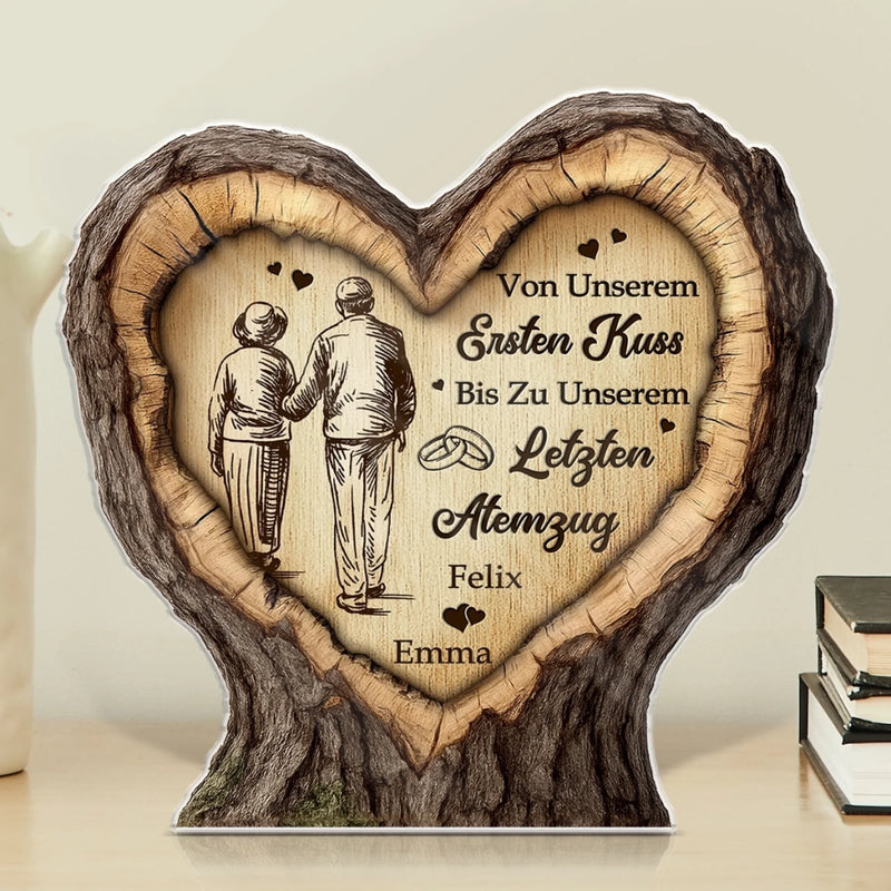Personalisierte Acrylplakette – Jubiläums- Und Hochzeitsgeschenk Für Ehemann Und Ehefrau, Ihn Und Sie – Von Unserem Ersten Kuss Bis Zu Unserem Letzten Atemzug