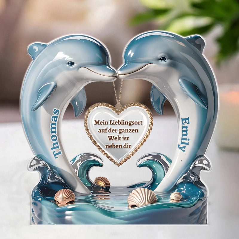 Personalisierte Acrylplakette – Jubiläums- Und Hochzeitsgeschenk Für Ehemann Und Ehefrau, Ihn Und Sie – Mein Lieblingsort Auf Der Ganzen Welt Ist Neben Dir