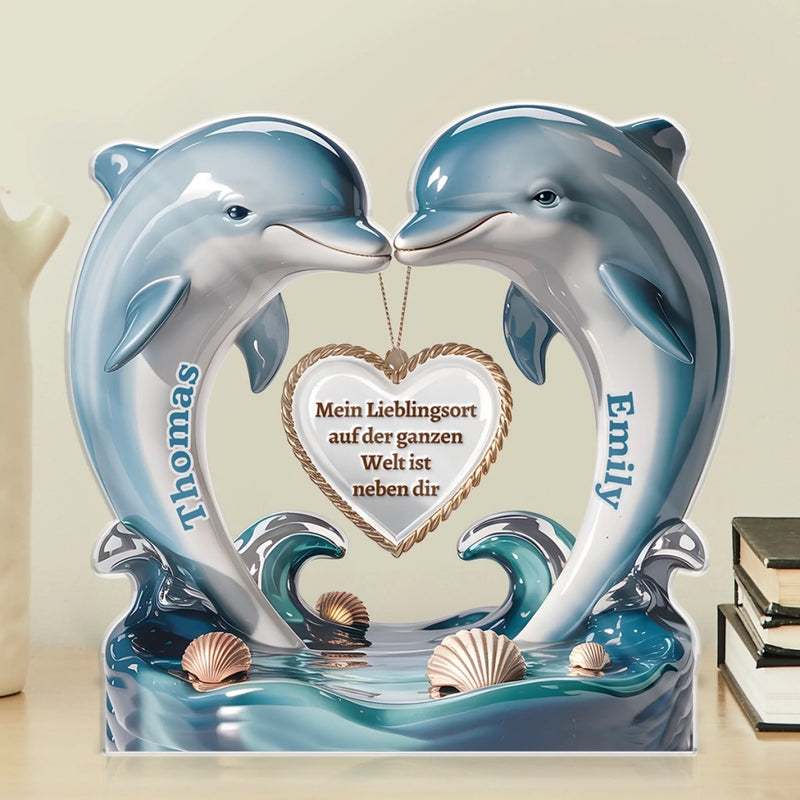 Personalisierte Acrylplakette – Jubiläums- Und Hochzeitsgeschenk Für Ehemann Und Ehefrau, Ihn Und Sie – Mein Lieblingsort Auf Der Ganzen Welt Ist Neben Dir