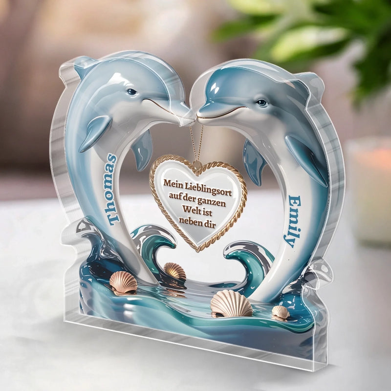 Personalisierte Acrylplakette – Jubiläums- Und Hochzeitsgeschenk Für Ehemann Und Ehefrau, Ihn Und Sie – Mein Lieblingsort Auf Der Ganzen Welt Ist Neben Dir