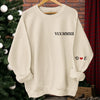 Personalisiertes Unisex-Sweatshirt mit Ärmeldesign – Geschenk für Ehemann/Ehefrau, Jahrestag – Echte Verbindungen, Von Herz zu Herz