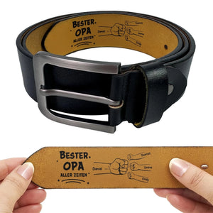 Personalisierter, gravierter Ledergürtel – Geschenk für Papa, Opa – Bester Opa aller Zeiten