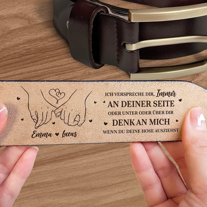 Personalisierter, gravierter Ledergürtel – Personalisierte Hochzeitsgeschenke zum Jahrestag für Ehemann und Ehefrau, Ihn und Sie – Ich Verspreche Dir, Immer