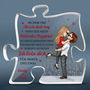 Personalisierte Acryl-Puzzle-Plakette – Geschenk zum Hochzeitstag für Ehemann und Ehefrau, Ihn und Sie – Ich liebe dich für immer und ewig