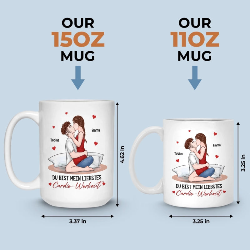 Benutzerdefinierte Tasse – Personalisierte Hochzeitsgeschenke zum Jahrestag für Ehemann und Ehefrau, Ihn und Sie – Du bist mein liebstes Cardio-Workout