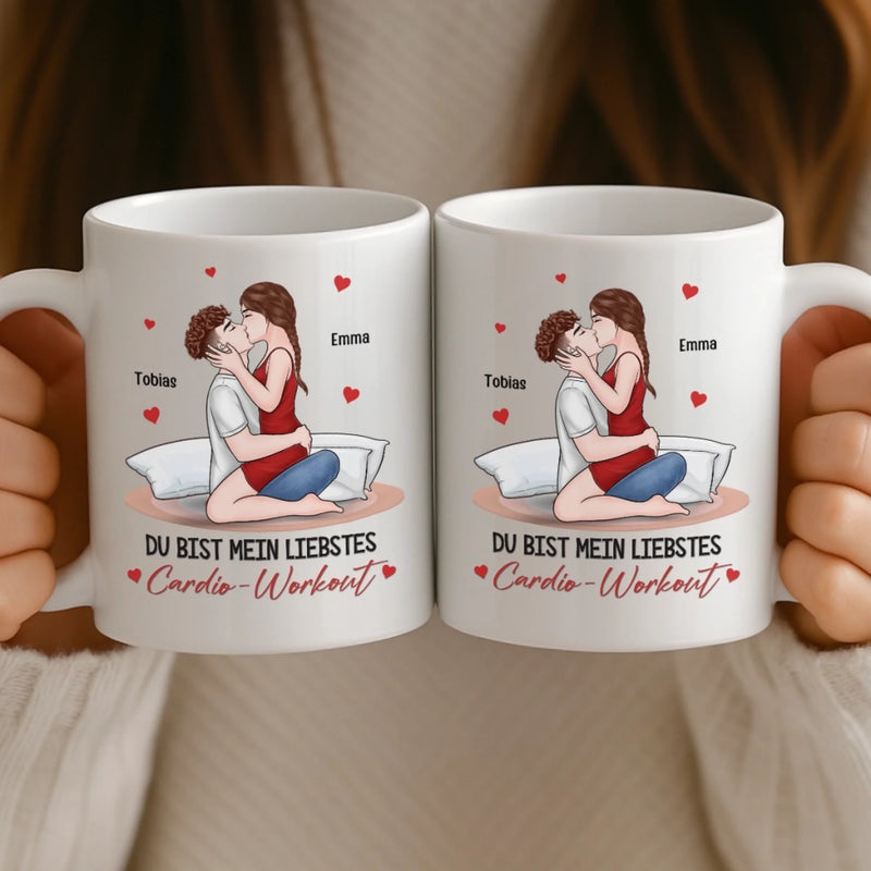 Benutzerdefinierte Tasse – Personalisierte Hochzeitsgeschenke zum Jahrestag für Ehemann und Ehefrau, Ihn und Sie – Du bist mein liebstes Cardio-Workout