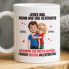 Benutzerdefinierte Tasse – Personalisierte Hochzeitsgeschenke zum Jahrestag für Ehemann und Ehefrau, Ihn und Sie – Frohen Ersten Valentinstag