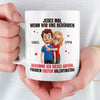 Benutzerdefinierte Tasse – Personalisierte Hochzeitsgeschenke zum Jahrestag für Ehemann und Ehefrau, Ihn und Sie – Frohen Ersten Valentinstag