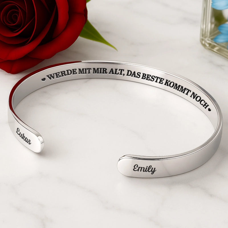 Edelstahlarmband Mit Individueller Gravur – Personalisierte Hochzeitsgeschenke zum Jahrestag für Ehemann und Ehefrau, Ihn und Sie – Werde Mit Mir Alt, Das Beste Kommt Noch