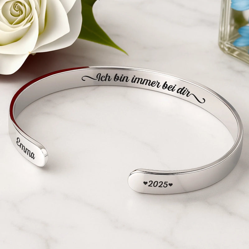 Edelstahlarmband Mit Individueller Gravur – Personalisiertes Erinnerungsgeschenk Zum Verlust Von Mama, Papa – Ich Bin Immer Bei Dir