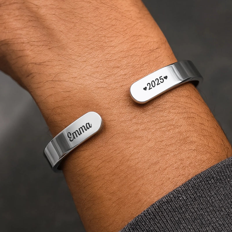 Edelstahlarmband Mit Individueller Gravur – Personalisiertes Erinnerungsgeschenk Zum Verlust Von Mama, Papa – Ich Bin Immer Bei Dir