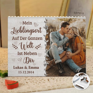 Personalisierte horizontales rechteckiges Bausteine mit Foto – individuelle Jahrestags- und Hochzeitsgeschenke für Ehemann und Ehefrau, ihn und sie – Jeder Augenblick gehört nur uns