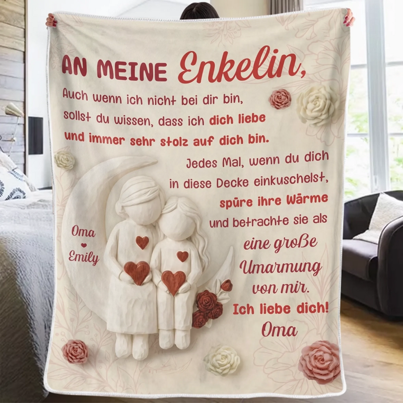 Personalisierte Decke - Geschenk für Enkelin – Eine Große Umarmung Von Mir