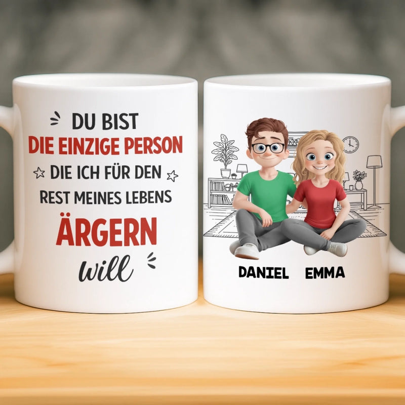 Personalisierte Tasse – Geschenk für Paare, Ehemann und Ehefrau – Den Rest meines Lebens