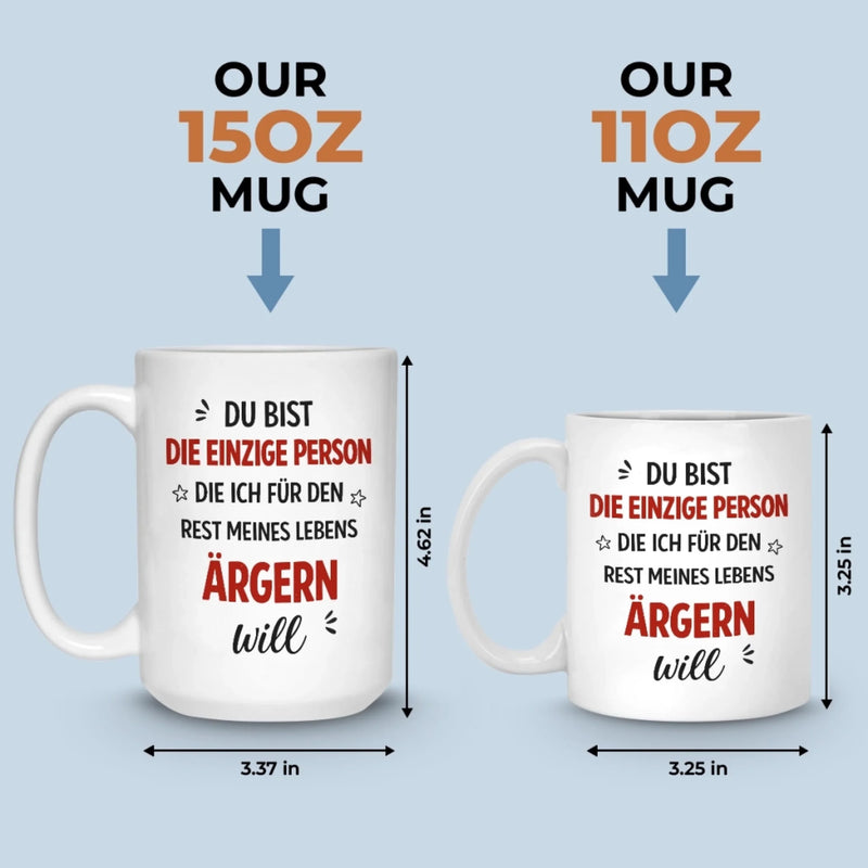 Personalisierte Tasse – Geschenk für Paare, Ehemann und Ehefrau – Den Rest meines Lebens