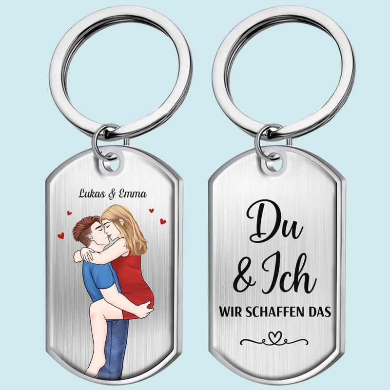 Personalisierte Schlüsselanhänger – Geschenk für Paare, Ehemann und Ehefrau – Du & Ich Wir Schaffen Das