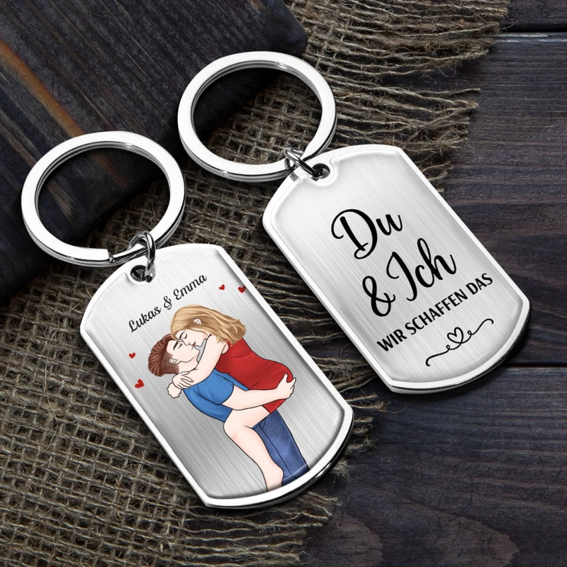 Personalisierte Schlüsselanhänger – Geschenk für Paare, Ehemann und Ehefrau – Du & Ich Wir Schaffen Das