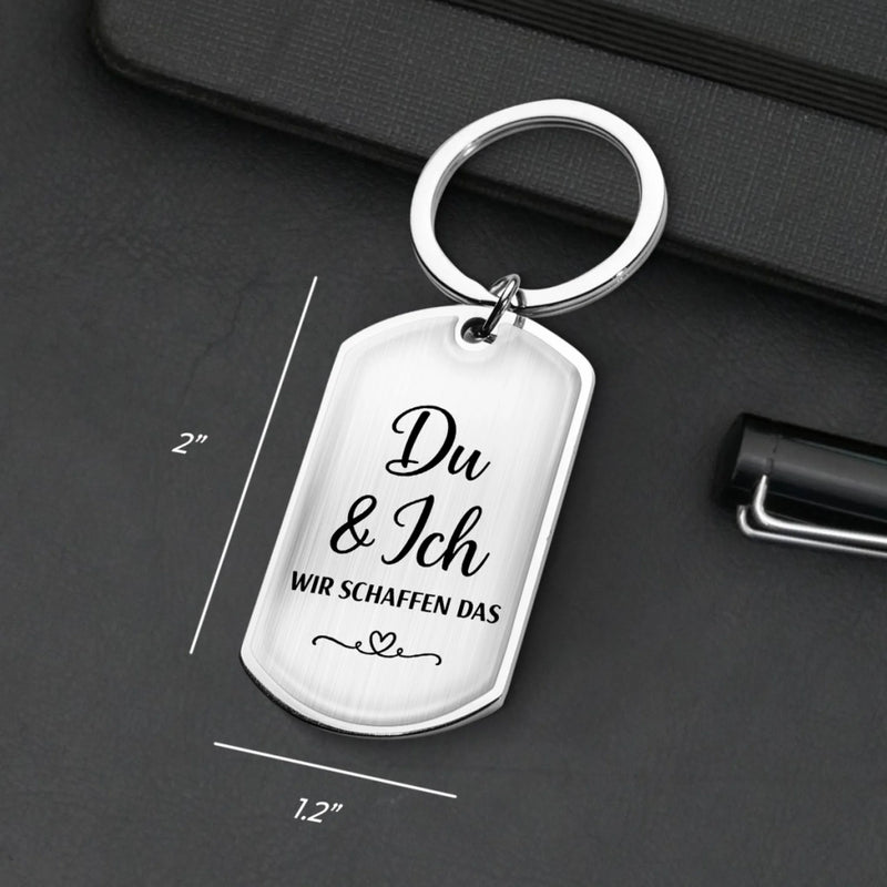 Personalisierte Schlüsselanhänger – Geschenk für Paare, Ehemann und Ehefrau – Du & Ich Wir Schaffen Das