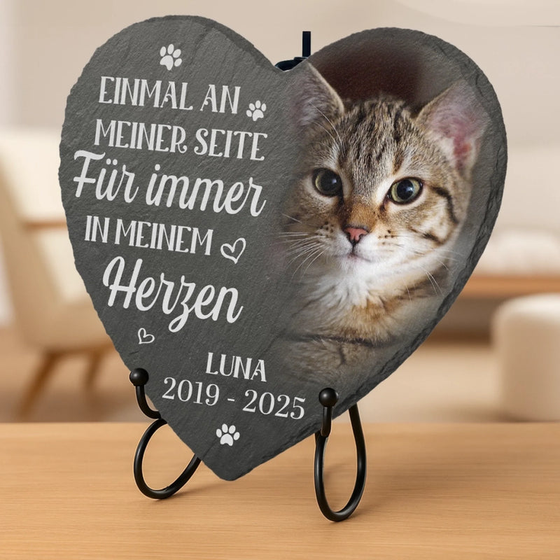 Personalisierter Herzstein mit Ständern und Foto – Tiergedenkgeschenk für Haustierbesitzer – Für Immer In Meinem Herzen