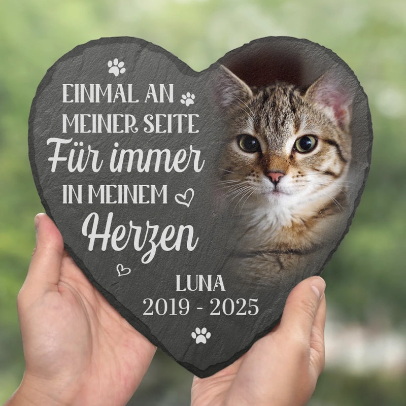 Personalisierter Herzstein mit Ständern und Foto – Tiergedenkgeschenk für Haustierbesitzer – Für Immer In Meinem Herzen