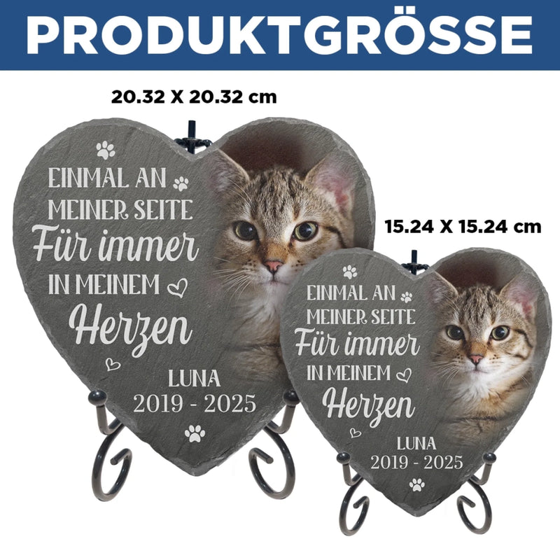 Personalisierter Herzstein mit Ständern und Foto – Tiergedenkgeschenk für Haustierbesitzer – Für Immer In Meinem Herzen