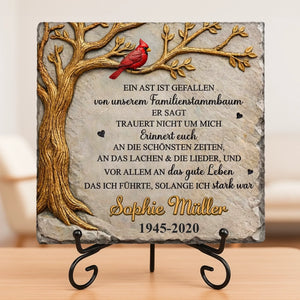 Personalisierter quadratischer Stein mit Ständern – Gedenken an Verstorbene | Erinnerung an Mama, Papa – Erinnert Euch An Die Schönsten Zeiten