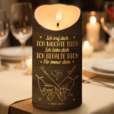 Personalisierte LED-Kerze – Geschenk für Paar – Ich Mochte Dich