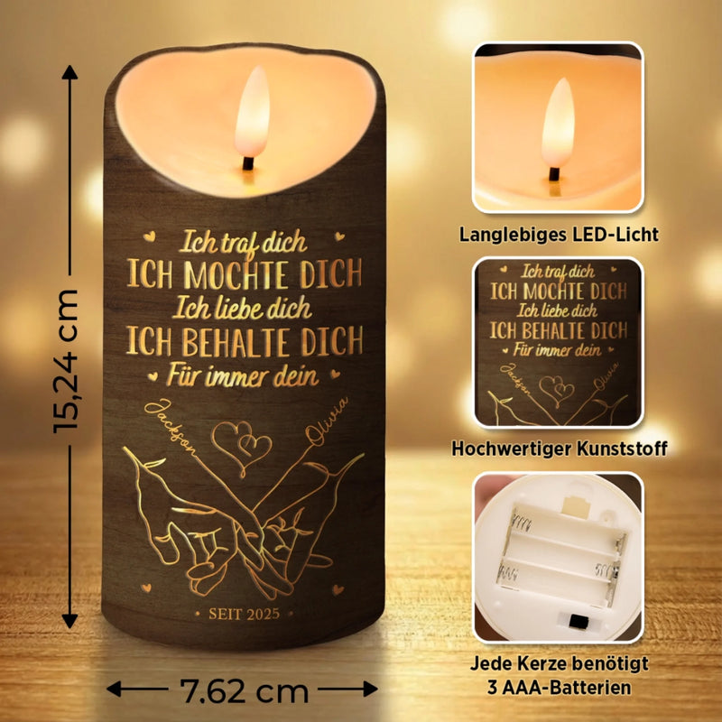 Personalisierte LED-Kerze – Geschenk für Paar – Ich Mochte Dich