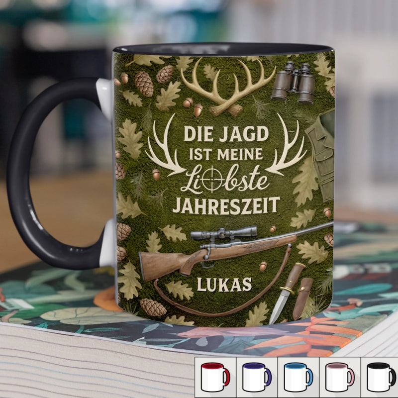 Personalisierte Tasse Mit Akzent – Geschenk für Enkelin Jäger – Die Jagd Ist Meine Liebste Jahreszeit