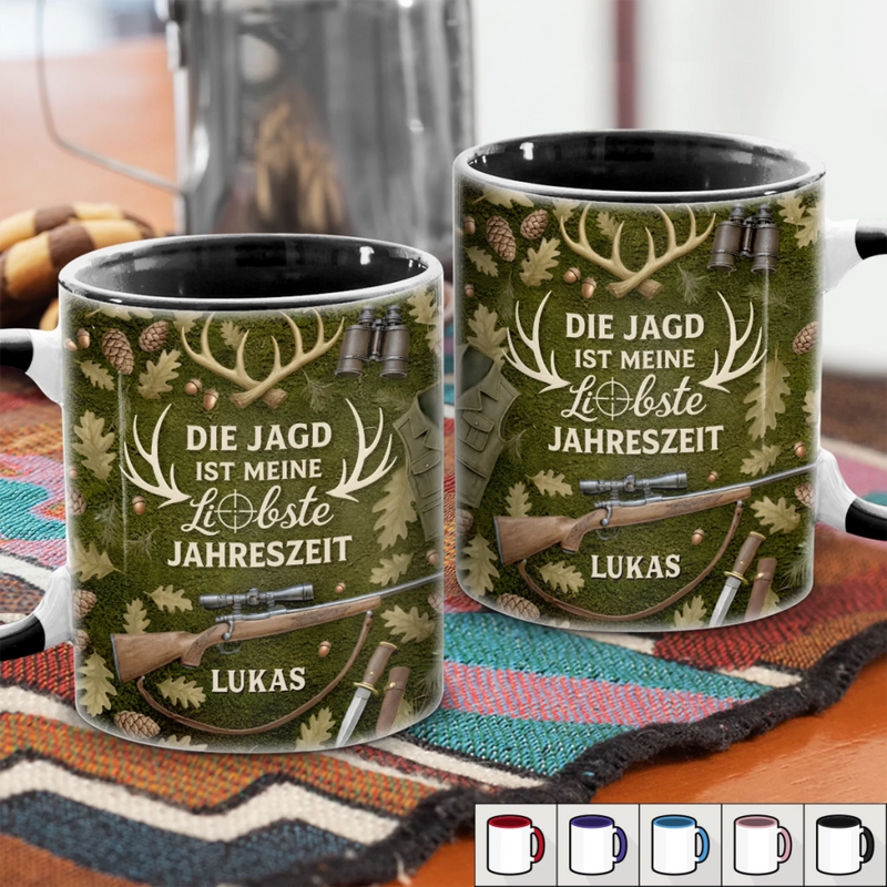 Personalisierte Tasse Mit Akzent – Geschenk für Enkelin Jäger – Die Jagd Ist Meine Liebste Jahreszeit