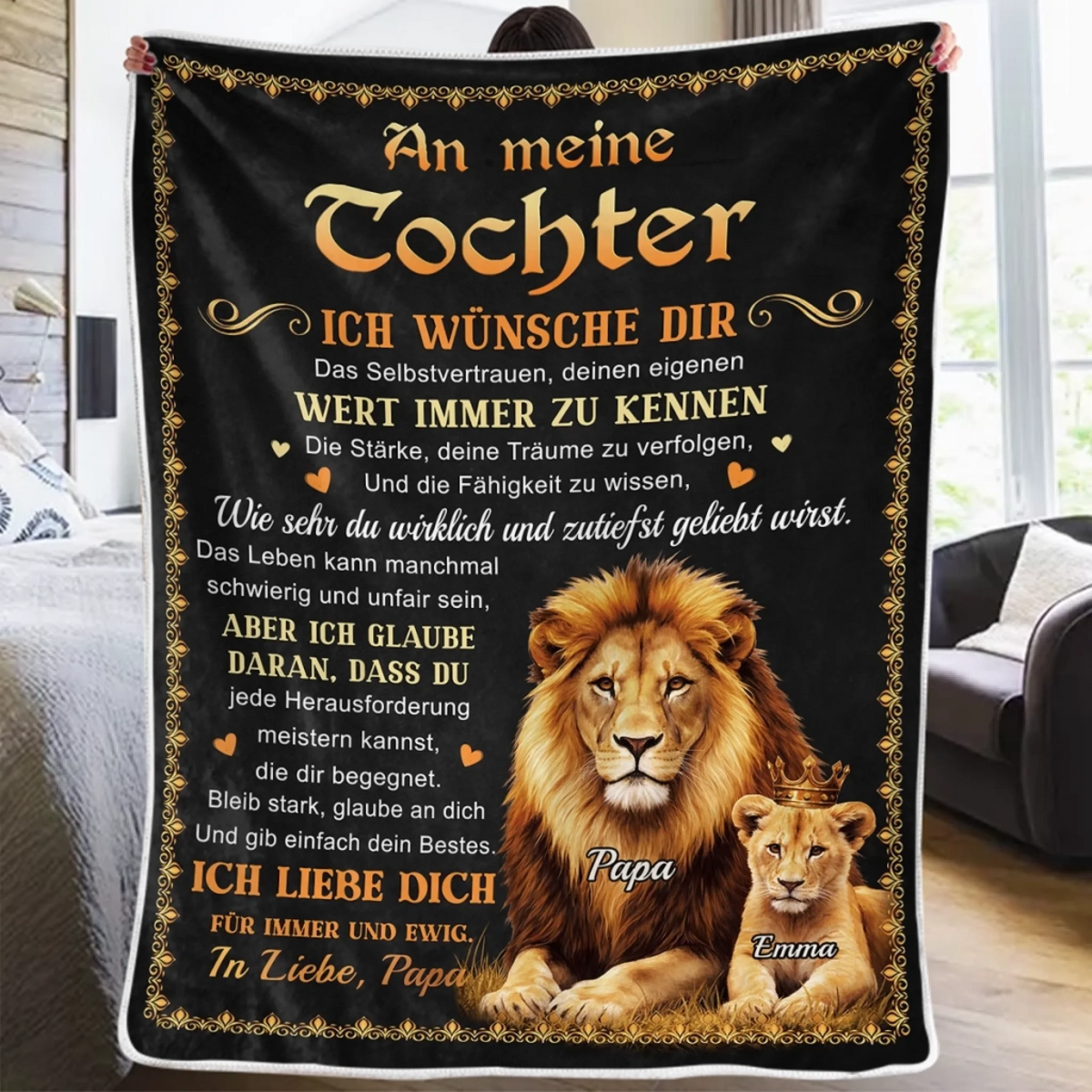 Personalisierte Decke - Geschenke für Kinder –   Ich wünsche dir das Selbstvertrauen