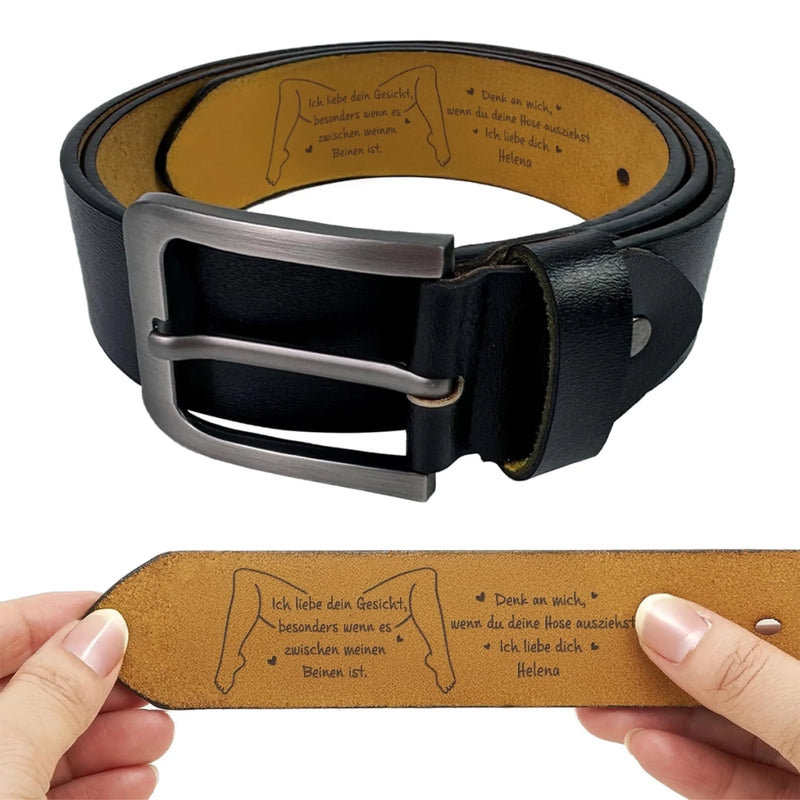 Personalisierter Gravierter Ledergürtel – Geschenk für Paar – Ich liebe Dich
