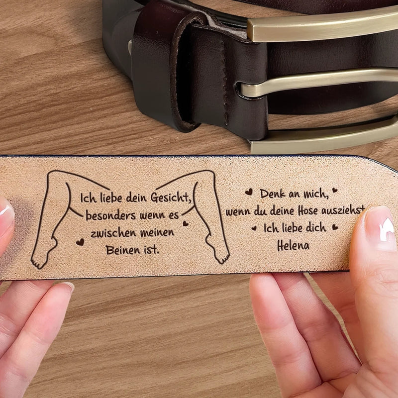 Personalisierter Gravierter Ledergürtel – Geschenk für Paar – Ich liebe Dich