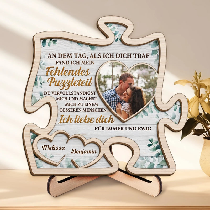 Personalisierte zweilagige Holzplakette – Geschenk für Paar – Für immer und ewig